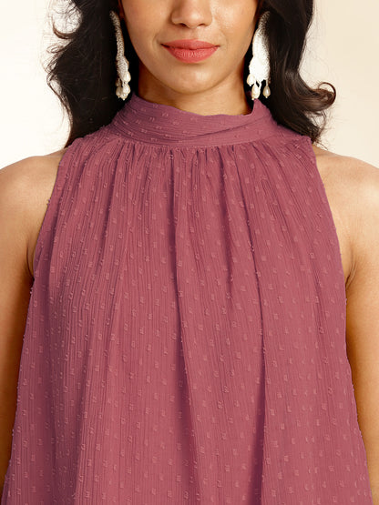 Janasya Coral Dobby Chiffon Self Design Co-Ords - Distacart