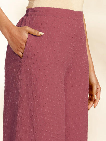 Janasya Coral Dobby Chiffon Self Design Co-Ords - Distacart