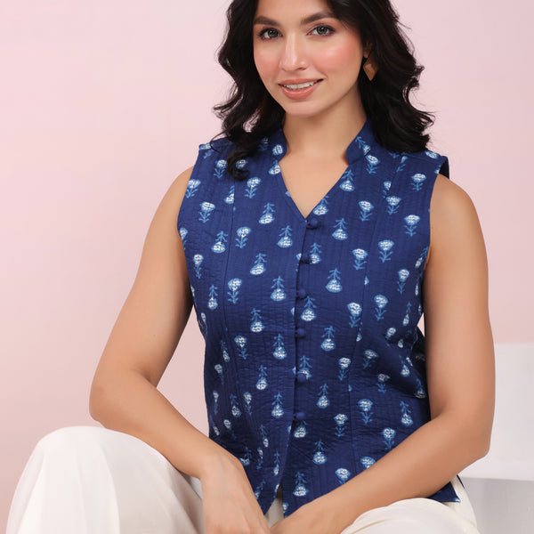 Janasya Straight Cambric Dark Green Jacket - Distacart