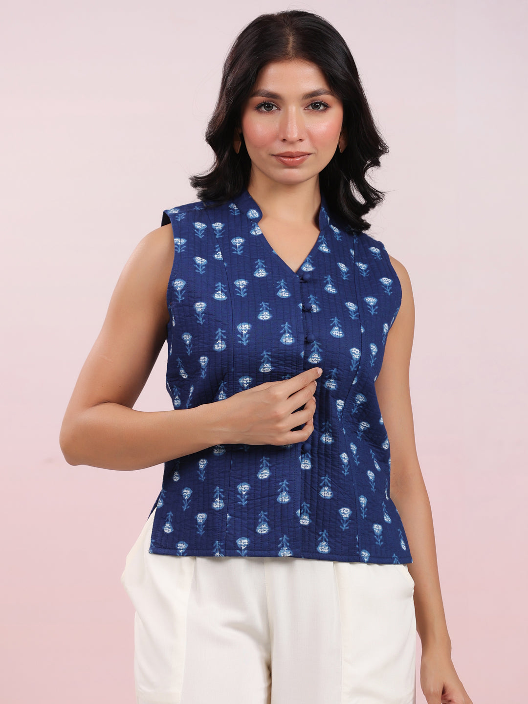 Janasya Straight Cambric Dark Green Jacket - Distacart