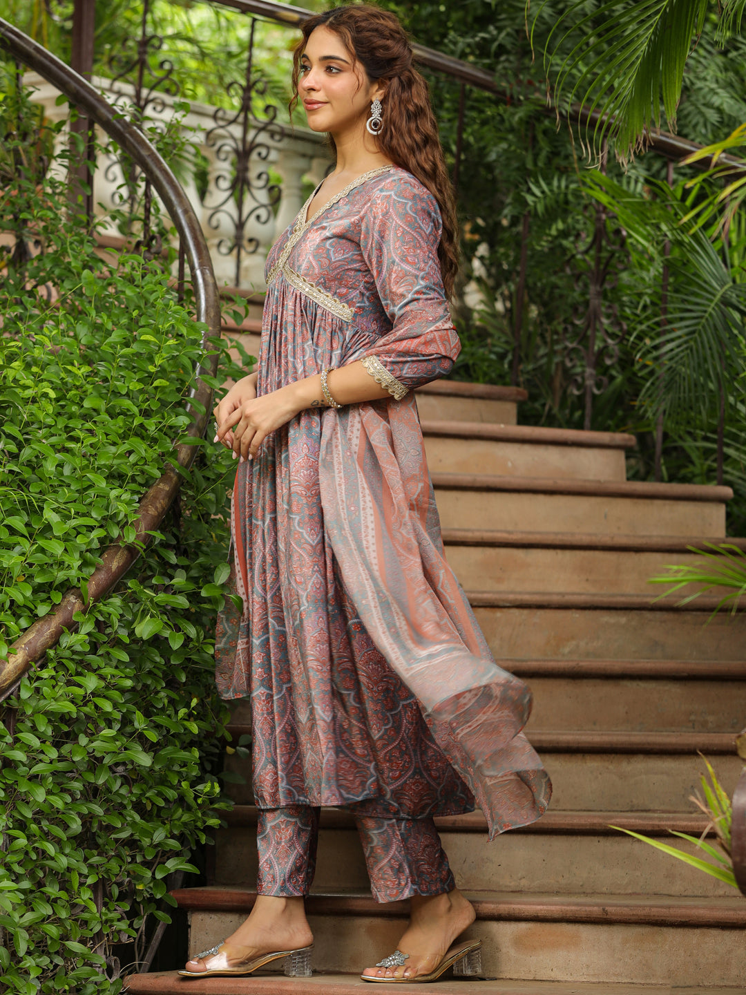 Janasya Grey Chiffon Ethnic Motifs Set - Distacart