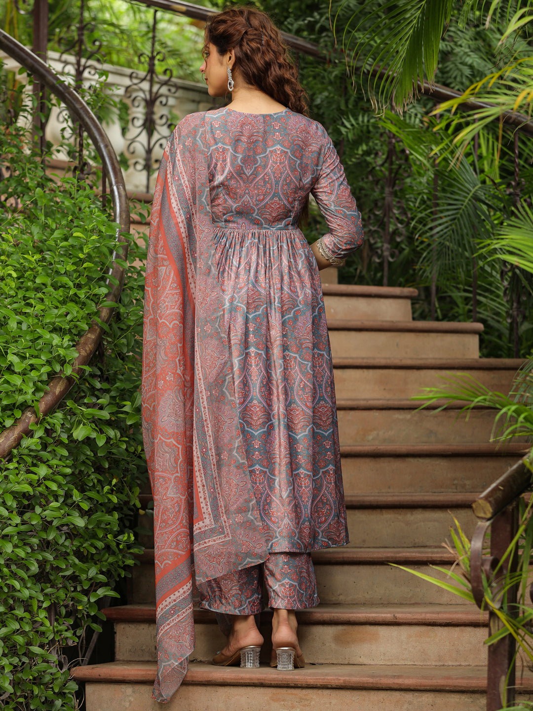 Janasya Grey Chiffon Ethnic Motifs Set - Distacart