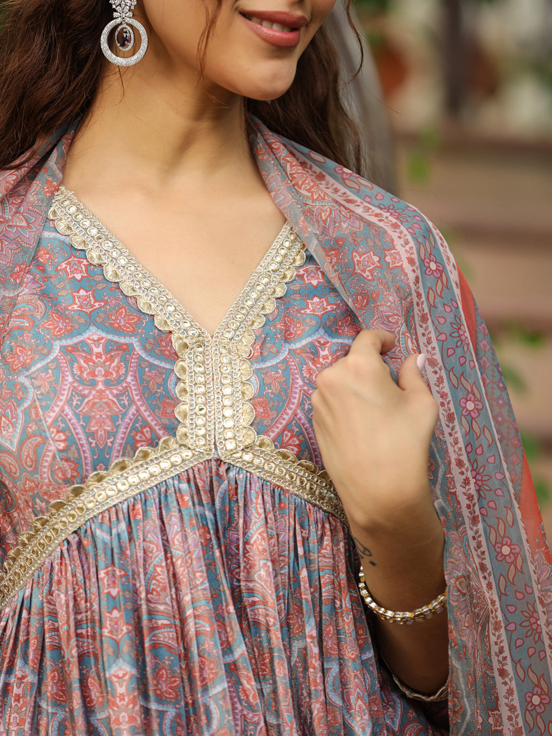Janasya Grey Chiffon Ethnic Motifs Set - Distacart