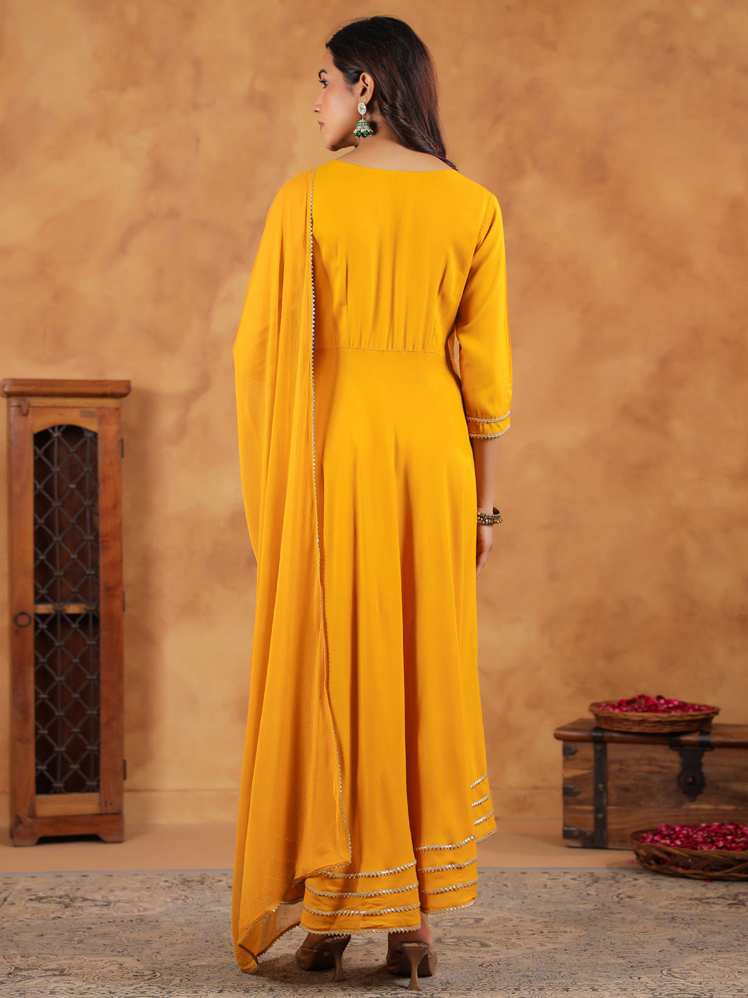 Janasya Bright Rayon Embroidered Anarkali Kurta Set