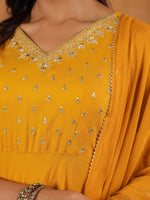 Thumbnail for Janasya Bright Rayon Embroidered Anarkali Kurta Set
