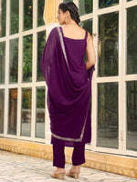 Thumbnail for Janasya Dark Rayon Foil Print Straight Kurta Set