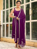 Janasya Dark Rayon Foil Print Straight Kurta Set - Distacart
