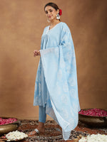 Thumbnail for Janasya Light Rayon Ethnic Motifs A-Line Kurta Set