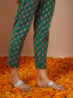 Thumbnail for Janasya Bright Cotton Floral Anarkali Kurta Set
