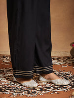 Thumbnail for Janasya Dark Cotton Ajrakh Straight Kurta Set