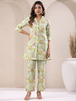 Thumbnail for Janasya Light Cotton Floral Straight Top & Bottom Set