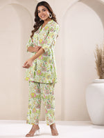 Thumbnail for Janasya Light Cotton Floral Straight Top & Bottom Set