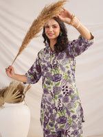 Thumbnail for Janasya Light Cotton Floral Shirt Top & Bottom Set