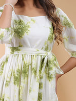 Thumbnail for Janasya Bright Cotton Tie & dye Tiered Dress