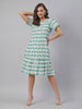 Janasya Bright Cotton Ikkat A-Line Dress - Distacart