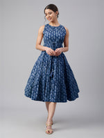 Thumbnail for Janasya Bright Cotton Floral Tiered Dress