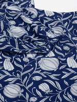 Thumbnail for Janasya Dark Cotton Floral A-Line Dress