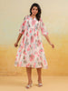 Janasya Light Georgette Floral Flared Dress - Distacart