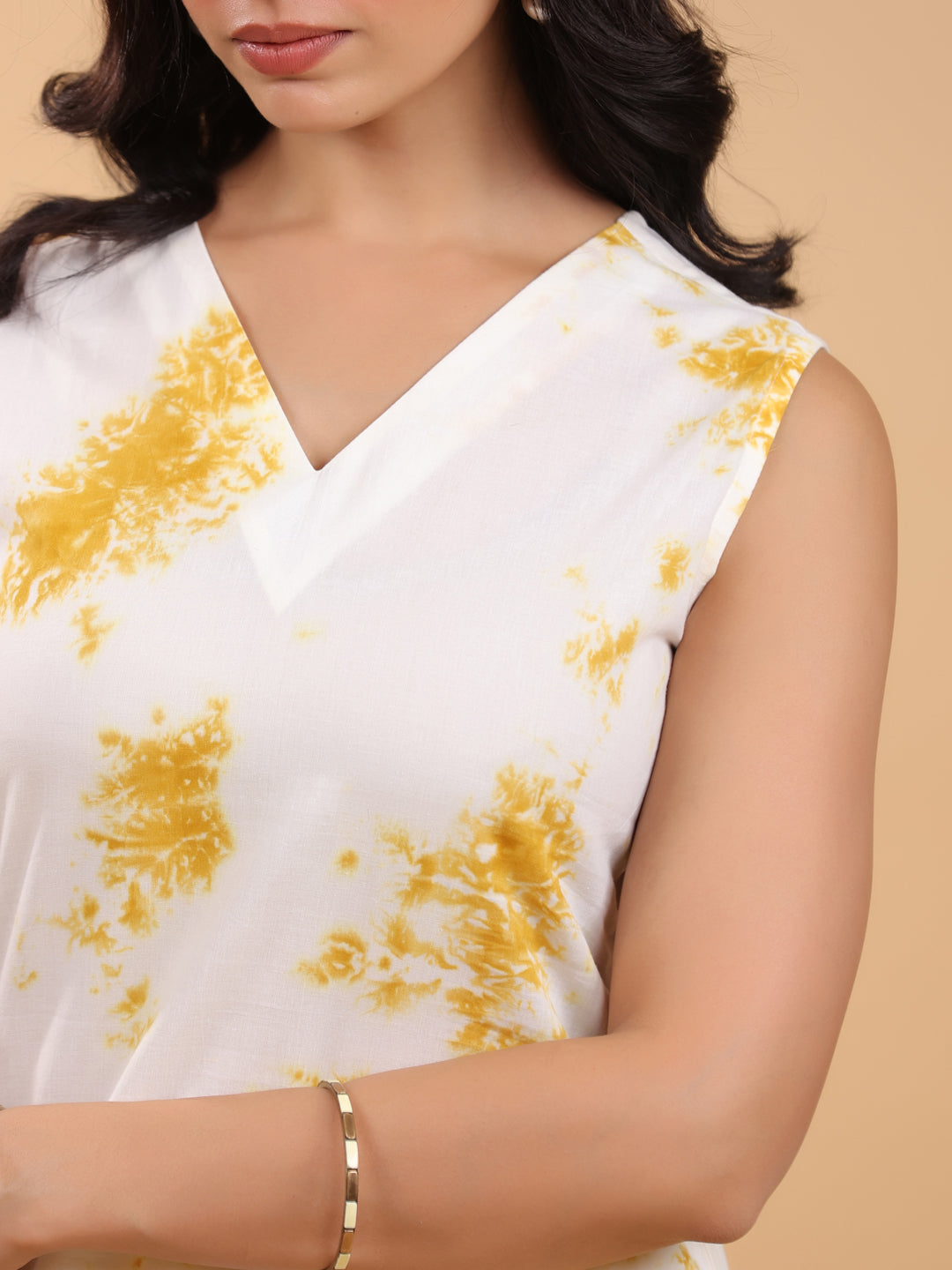 Janasya Bright Cotton Tie & dye Straight Kurta Set