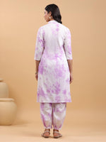Thumbnail for Janasya Bright Cotton Tie & dye Straight Kurta Set