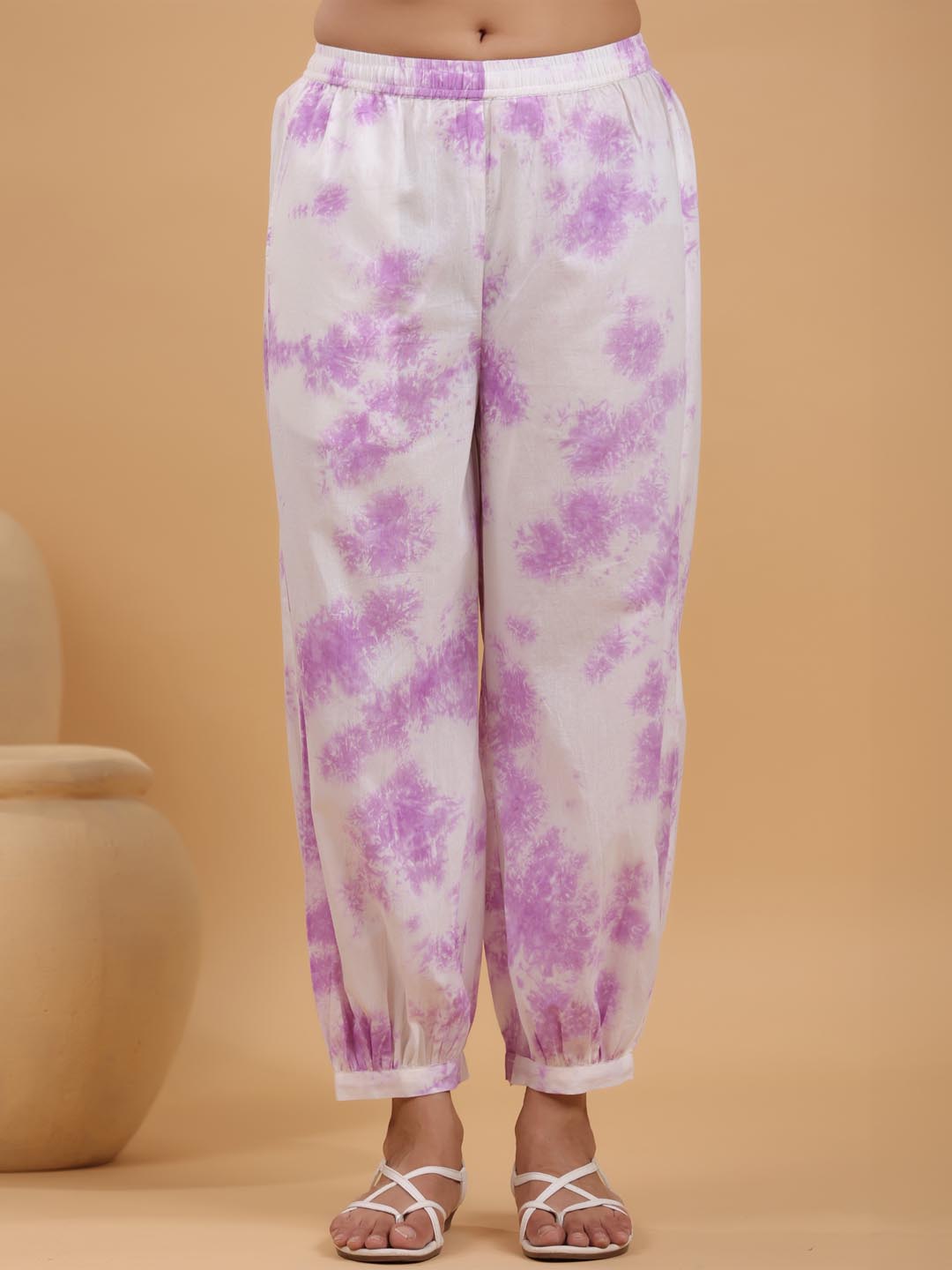 Janasya Bright Cotton Tie & dye Straight Kurta Set