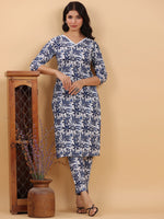 Thumbnail for Janasya Light Cotton Floral Straight Kurta Set