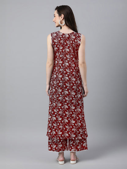 Janasya Bright Cotton Floral A-Line Kurta Set - Distacart