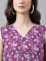 Thumbnail for Janasya Bright Cotton Floral A-Line Kurta Set