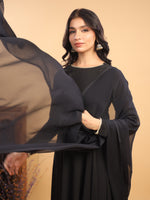 Thumbnail for Janasya Dark Georgette Solid Anarkali Kurta Set