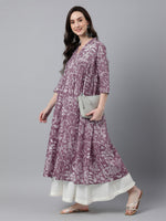 Thumbnail for Janasya Light Cotton Floral Flared Kurta