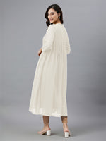 Thumbnail for Janasya Light Dobby Chiffon Self Design Flared Kurta