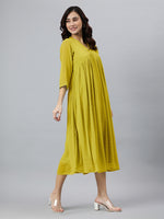 Thumbnail for Janasya Bright Dobby Chiffon Self Design Flared Kurta