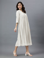 Thumbnail for Janasya Bright Dobby Chiffon Self Design Flared Kurta
