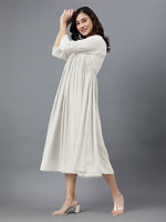 Thumbnail for Janasya Bright Dobby Chiffon Self Design Flared Kurta