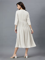 Thumbnail for Janasya Bright Dobby Chiffon Self Design Flared Kurta