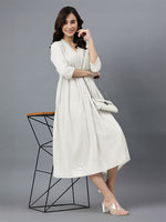 Thumbnail for Janasya Bright Dobby Chiffon Self Design Flared Kurta