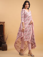 Thumbnail for Janasya Light Cotton Floral Straight Kurta Set
