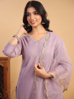 Thumbnail for Janasya Light Chanderi Solid Straight Kurta Set