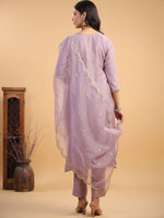 Thumbnail for Janasya Light Chanderi Solid Straight Kurta Set