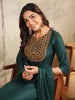 Janasya Dark Cotton Blend Yoke Embroidery Straight Kurta Set - Distacart