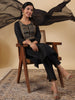 Janasya Dark Cotton Blend Yoke Embroidery Straight Kurta Set - Distacart
