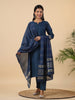 Janasya Dark Cotton Blend Solid Straight Kurta Set - Distacart