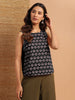 Janasya Dark Cotton Floral Regular Top - Distacart