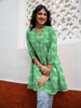 Janasya Dark Georgette Floral A-Line Tunic - Distacart