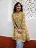 Janasya Dark Georgette Floral A-Line Tunic - Distacart