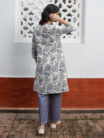 Thumbnail for Janasya Light Cotton Floral A-Line Tunic