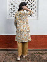 Thumbnail for Janasya Light Cotton Floral A-Line Tunic