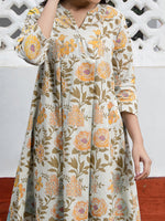 Thumbnail for Janasya Light Cotton Floral A-Line Tunic