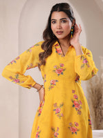 Thumbnail for Janasya Bright Georgette Floral A-Line Dress