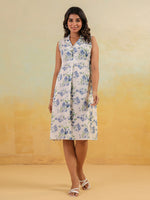 Thumbnail for Janasya Light Cotton Floral A-Line Dress